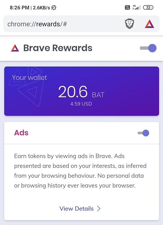 brave browser rewards